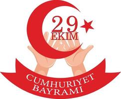 Republic Day of Turkey text design vector