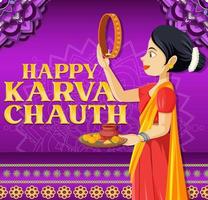 Happy Karva Chauth Poster Design vector