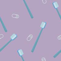 Toothbrush Pattern in realistic style. Dental equipment. Colorful vector illustration isolated on background.