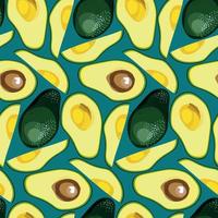 Avocado seamless pattern. vector