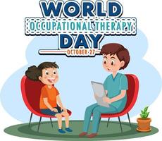 World occupational therapy day text design vector