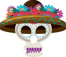 Day of the dead with Mexican calaca vector