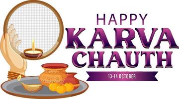 Happy Karva Chauth Day Banner Design vector
