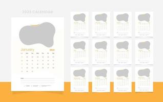 12 page 2023 calendar design template vector