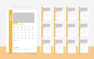 12 page 2023 calendar design template vector