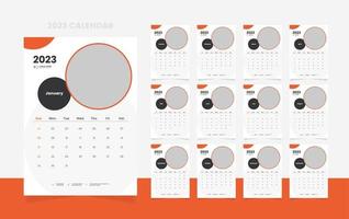 12 page 2023 calendar design template vector