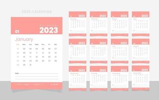 12 page 2023 calendar design template vector