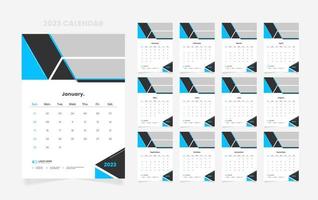 12 page 2023 calendar design template vector