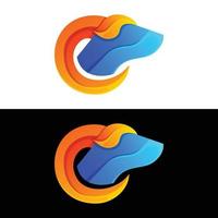 Vector logo illustration goat gradient colorful style