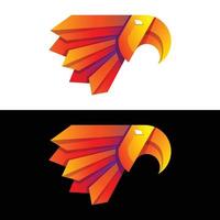 vector logo ilustración pájaro degradado estilo colorido