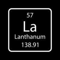 Lanthanum symbol. Chemical element of the periodic table. Vector illustration.