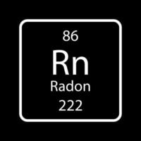 Radon symbol. Chemical element of the periodic table. Vector illustration.