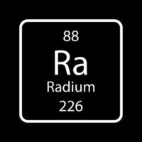 Radium symbol. Chemical element of the periodic table. Vector illustration.