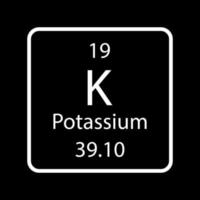 Potassium symbol. Chemical element of the periodic table. Vector illustration.