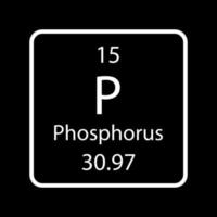 Phosphorus symbol. Chemical element of the periodic table. Vector illustration.