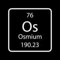 Osmium symbol. Chemical element of the periodic table. Vector illustration.