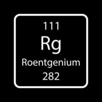 Roentgenium symbol. Chemical element of the periodic table. Vector illustration.