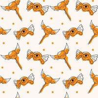 A seamless Halloween pattern with candy and lollipops vector