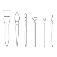 Isolated contour brush set for design vector