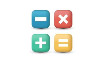 unique realistic mathematics icon 3d design isolated on vector