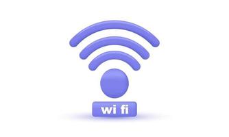 unique realistic wifi internet icon 3d isolated on vector