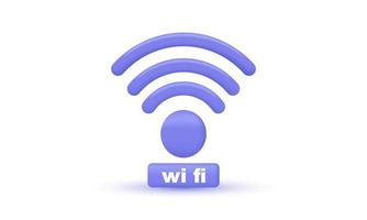 unique realistic wifi internet icon 3d isolated on vector