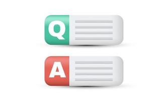 unique realistic question vector answer icon 3d design isolated on