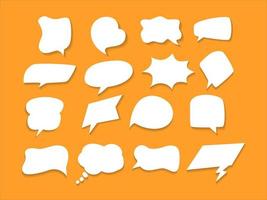 hand drawn speech bubbles set on yellow background vector