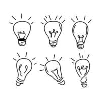 light bulb idea set isolated white background vector