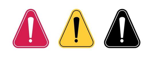 Warning sign with exclamation mark vector