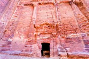 Nabatean tombs in the Siq, Petra photo