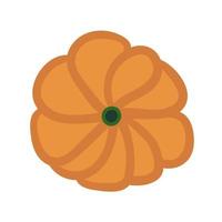 Pumpkin view above vector illustration. Hand drawn doodle pumpkin. Autumn decor.