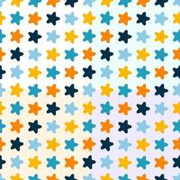 Colorful stars shape Seamless pattern in 4 color background. Texture for tile, scrapbooking, wrapping paper, textiles, home decor, fabric, wallpaper, background, carpet, clothing. Vector illustration.
