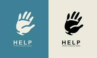 abstract helping hand logo icon. vector