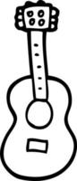 line drawing cartoon guitar vector