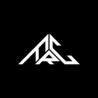 diseño creativo del logotipo de la letra frc con gráfico vectorial, logotipo simple y moderno de frc en forma de triángulo. vector