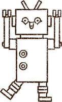 dibujo al carboncillo de un robot vector