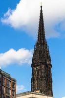 steeple of St Nicholas Church in Hamburg city photo