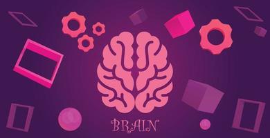 3d brain colorful vector