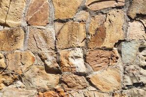 outdoor wall from natural cobbles photo