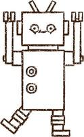 dibujo al carboncillo de un robot vector