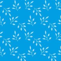 Seamless pattern with light blue branches on blue background. Vector image.