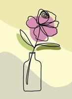 Simplicity flower freehand continuous line drawing flat design. vector