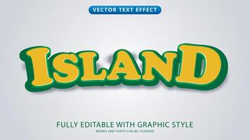 efecto de texto de islas editable con estilo gráfico vector