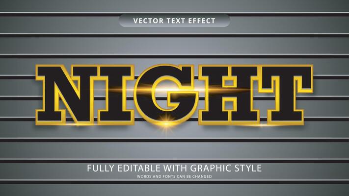 night text effect editable with graphic style