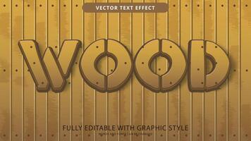 wood text effect editable with graphic style vector