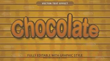 efecto de texto de chocolate editable con estilo gráfico vector