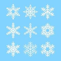 Snowflake icons collection, vector snow symbol set