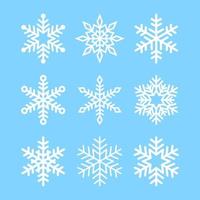 Snowflake icons collection, vector snow symbol set