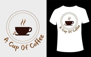 una taza de diseño de camiseta de café con vector editable